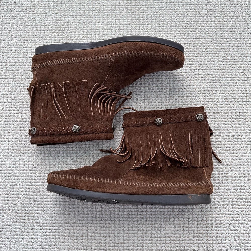 Minnetonka suede fringe booties NWOB - Picture 2 of 8